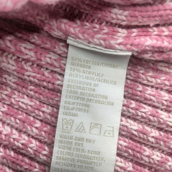 Tommy Hilfiger Pink Ribbed Cable Knit Women's Sweater - Picture 7 of 8